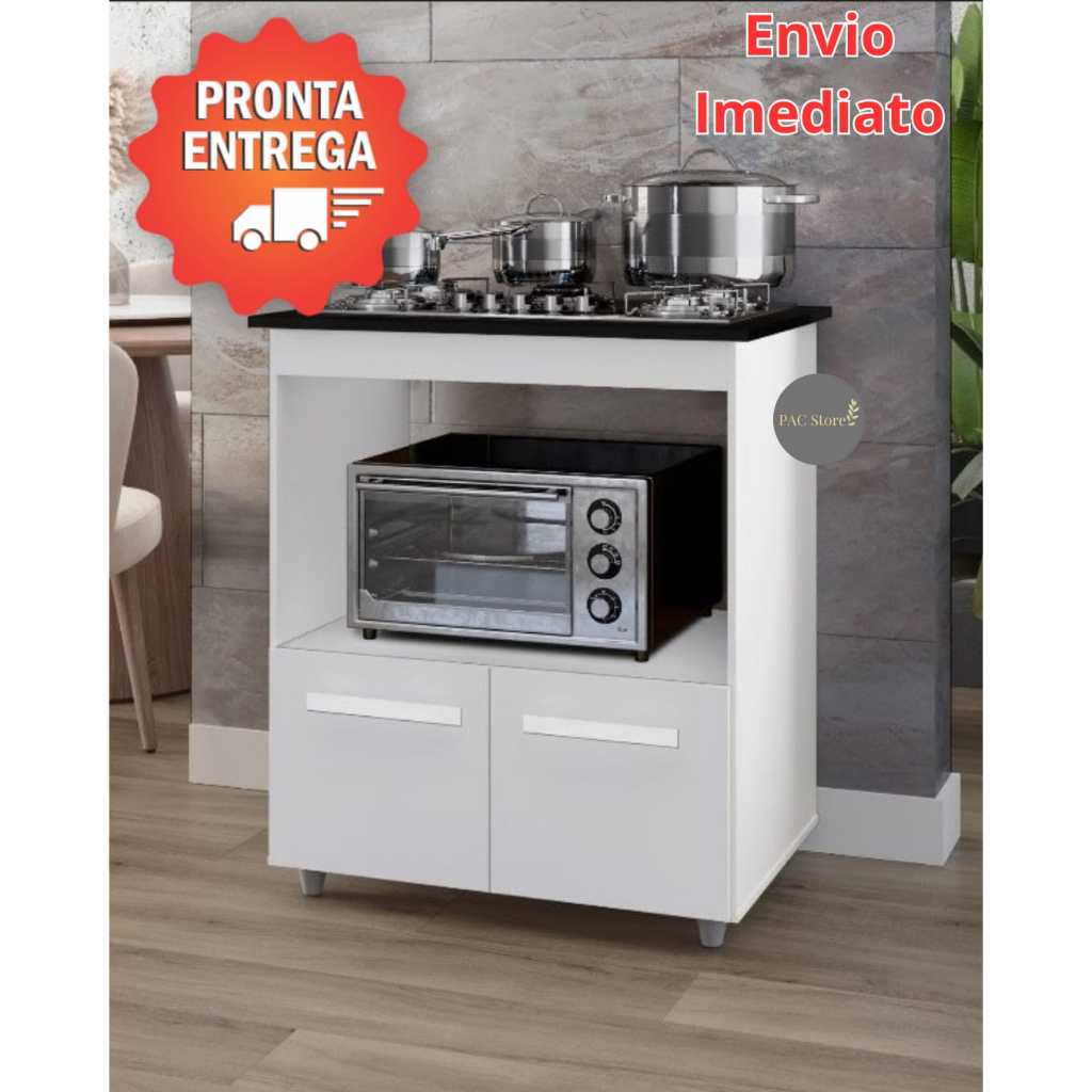 Balcão Cooktop 4 E 5 Bocas Com Espaço Para Forno - Envio Imediato