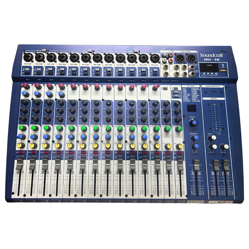 Mesa De Som Profissional Soundcraft Mi-16 Com 16 Canais
