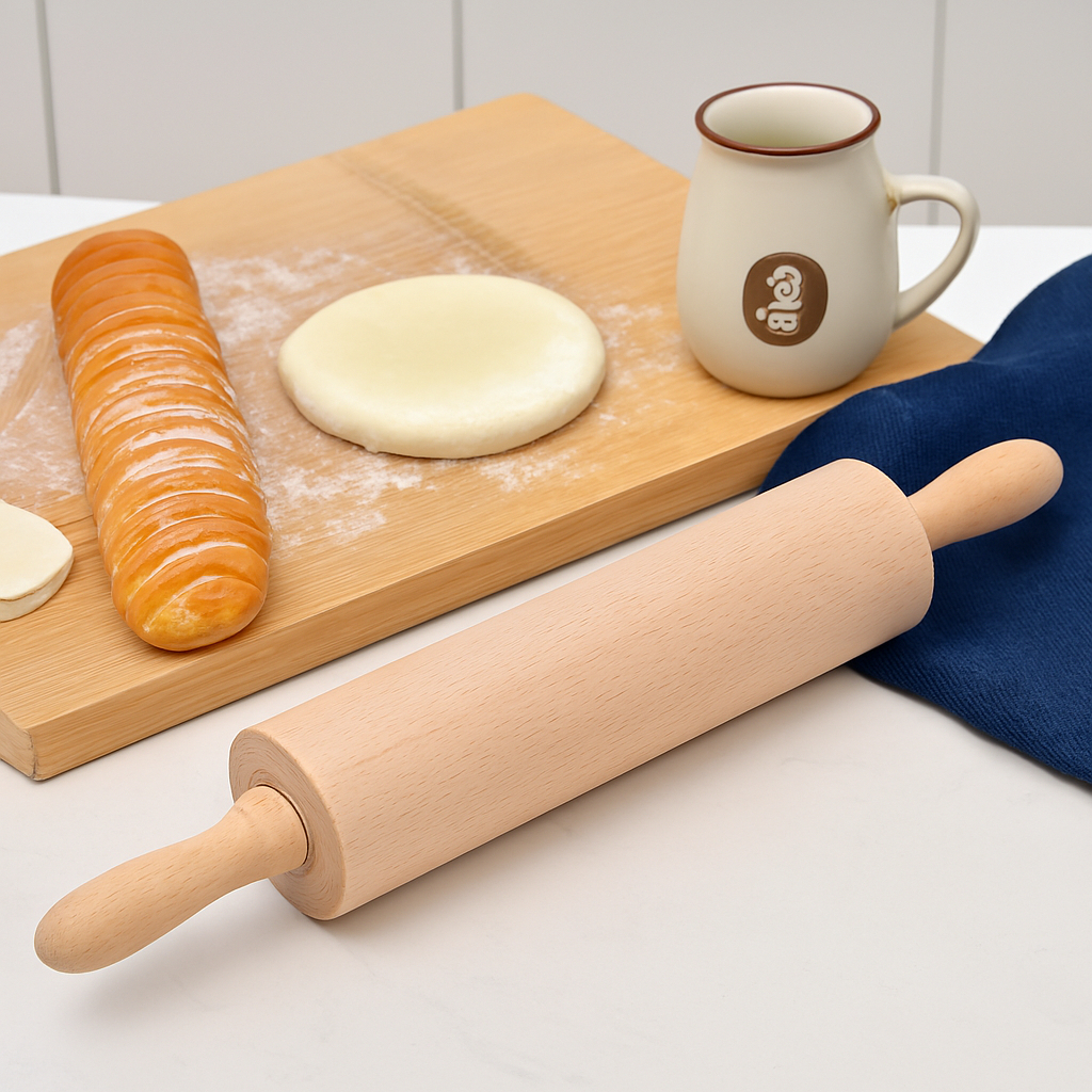 Rolo de Massa Profissional em Madeira Antiaderente Para Pizza Massa Cozimento Biscoito Bolo Confeitaria