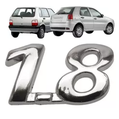 Emblema Letreiro 1.8 Carros Fiat 2000 a 2010 Cromado