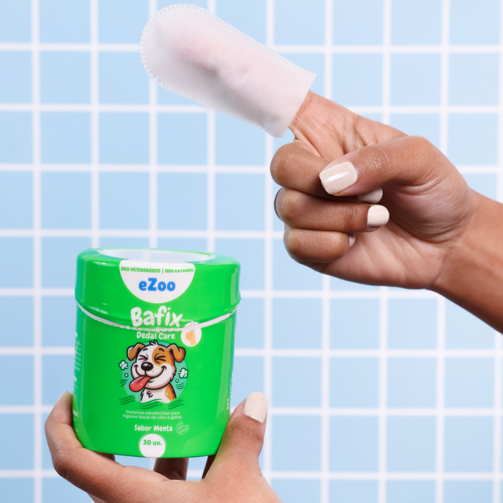 Pote Dedeiras Umedecidas Limpador Higiente Bucal Sabor Menta Cachorro e Gato Bafix Dedal Care eZoo em Oferta na Shopee