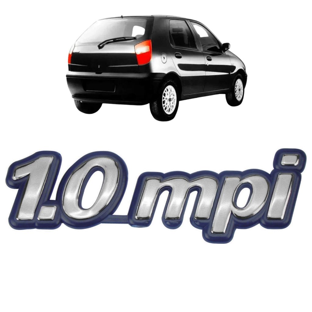 Emblema Letreiro 1.0 MPI Palio 1995 a 2000 Cromado Azul