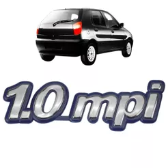 Emblema Letreiro 1.0 MPI Palio 1995 a 2000 Cromado Azul