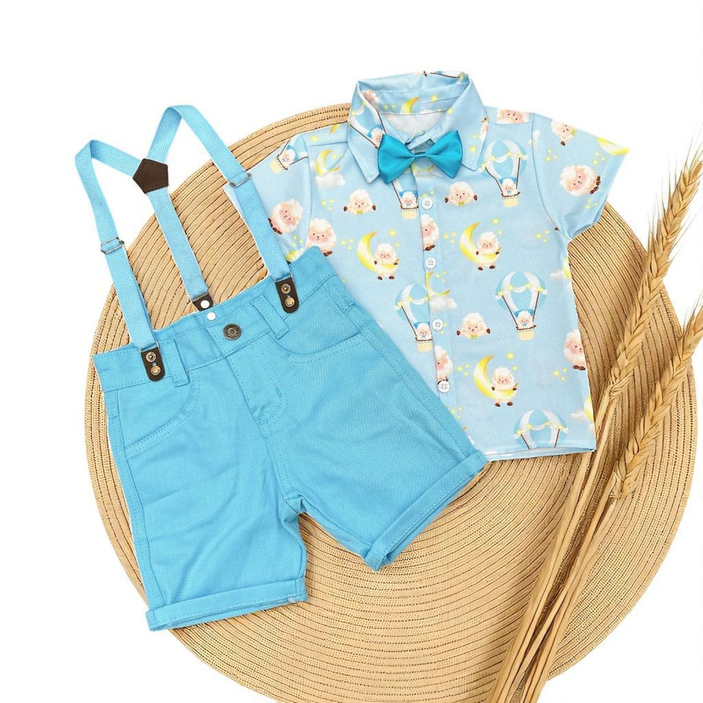Conjunto Menino Tematico aniversário Ovelha Ovelhinha