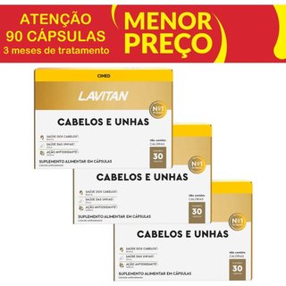 Kit 3 Lavitan Cabelos e Unhas 30 Comprimidos