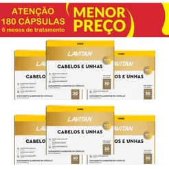 Kit 6 Lavitan Cabelos e Unhas 30 Comprimidos