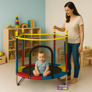 Cama Elástica 1,40M Pula Pula Infantil Com Rede De Proteção Trampolim Therois Kids em Oferta na Shopee