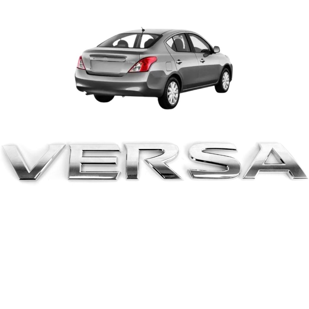 Emblema letreiro VERSA – Versa 2012 a 2019 - Cromado em Oferta na Shopee