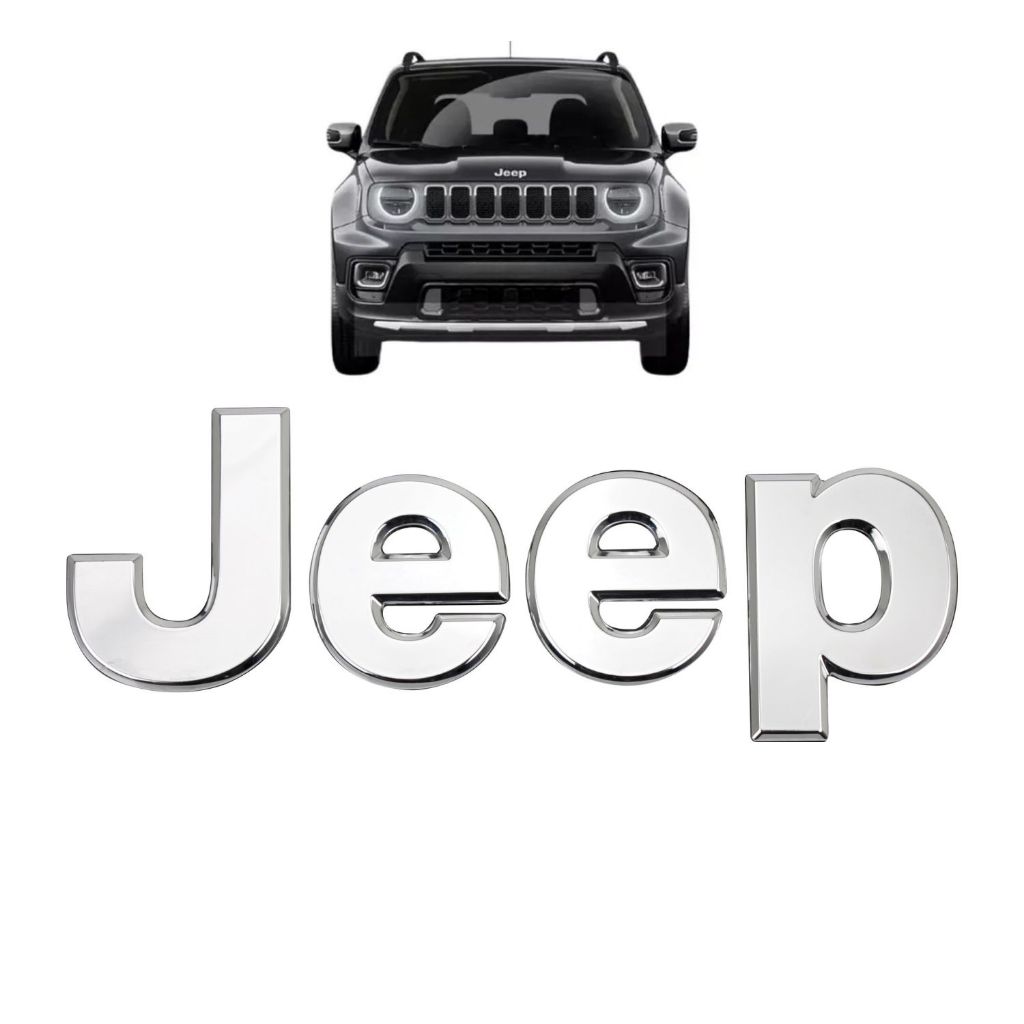 Emblema capô Logo JEEP da Renegade 2015 a 2023  Cromado ou Preto em Oferta na Shopee