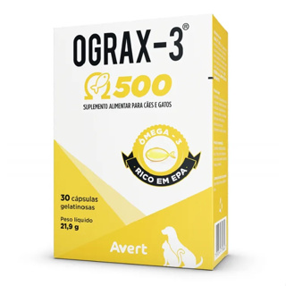 Suplemento Ograx 3 500mg/ 1000mg – Ômega 3 para Cães e Gatos em Oferta na Shopee