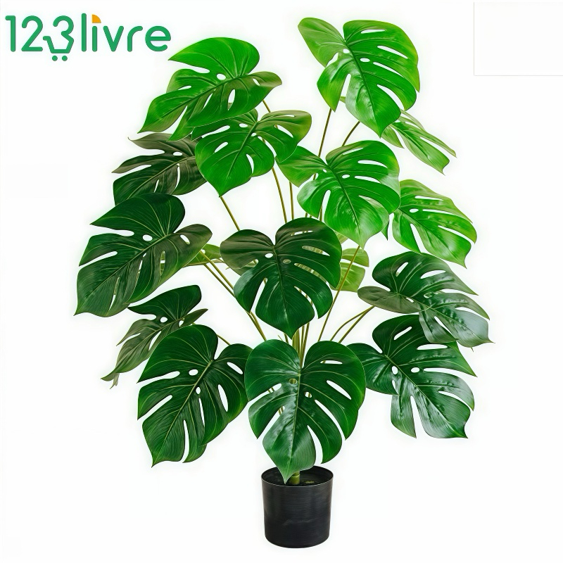 Planta artificial costela de adão 75 cm, 24 folhas decorativas