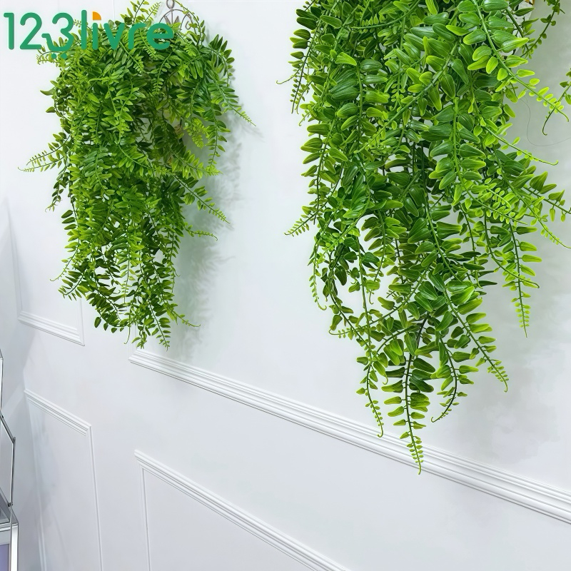 Sofisticado folha de Samambaia Artificial Pendurada Verde Artificial