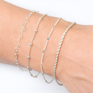 Kit 04 Pulseiras Prata 925 Femininas Banhadas a ouro 18k em Oferta na Shopee