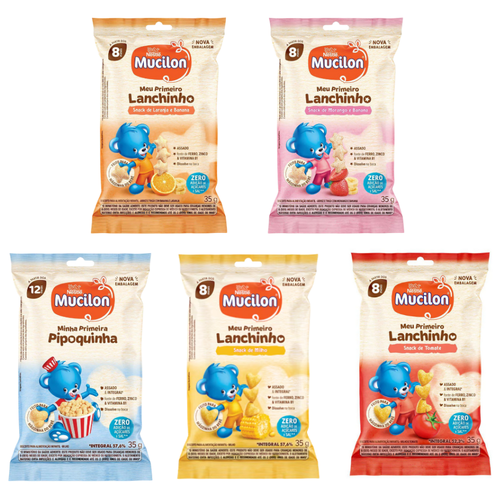 Kit 5 Mucilon Meu Primeiro Lanchinho Sabor Variado - Nestlé