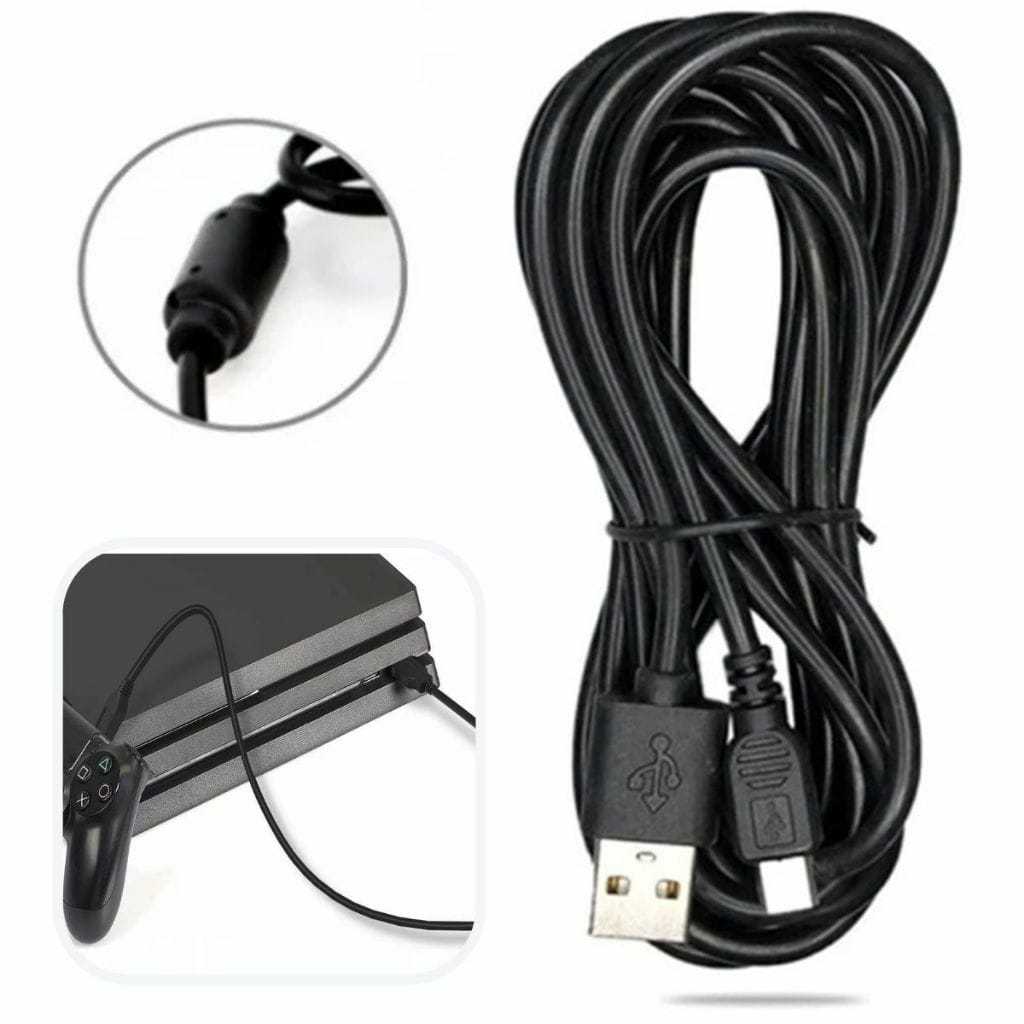 Melhor Cabo Carregador Controle Ps4 3m USB Energia Bateria Manete Xbox One V8 Super Turbo Rápido - Miniatura 2