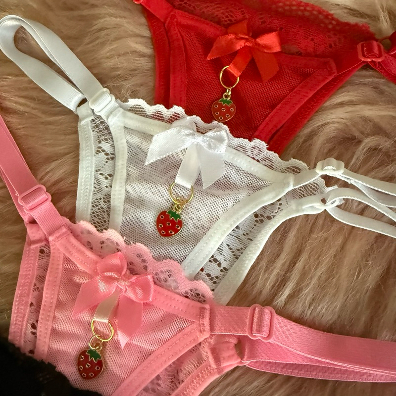 Kit 3 Calcinhas Morango do Amor Pingente Sexy Fio Dental em Oferta na Shopee