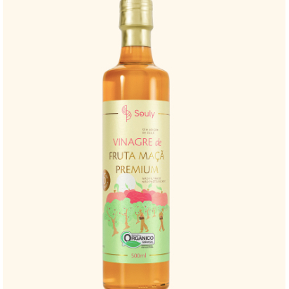 Vinagre de Maçã Orgânico Premium - 500mL - Souly