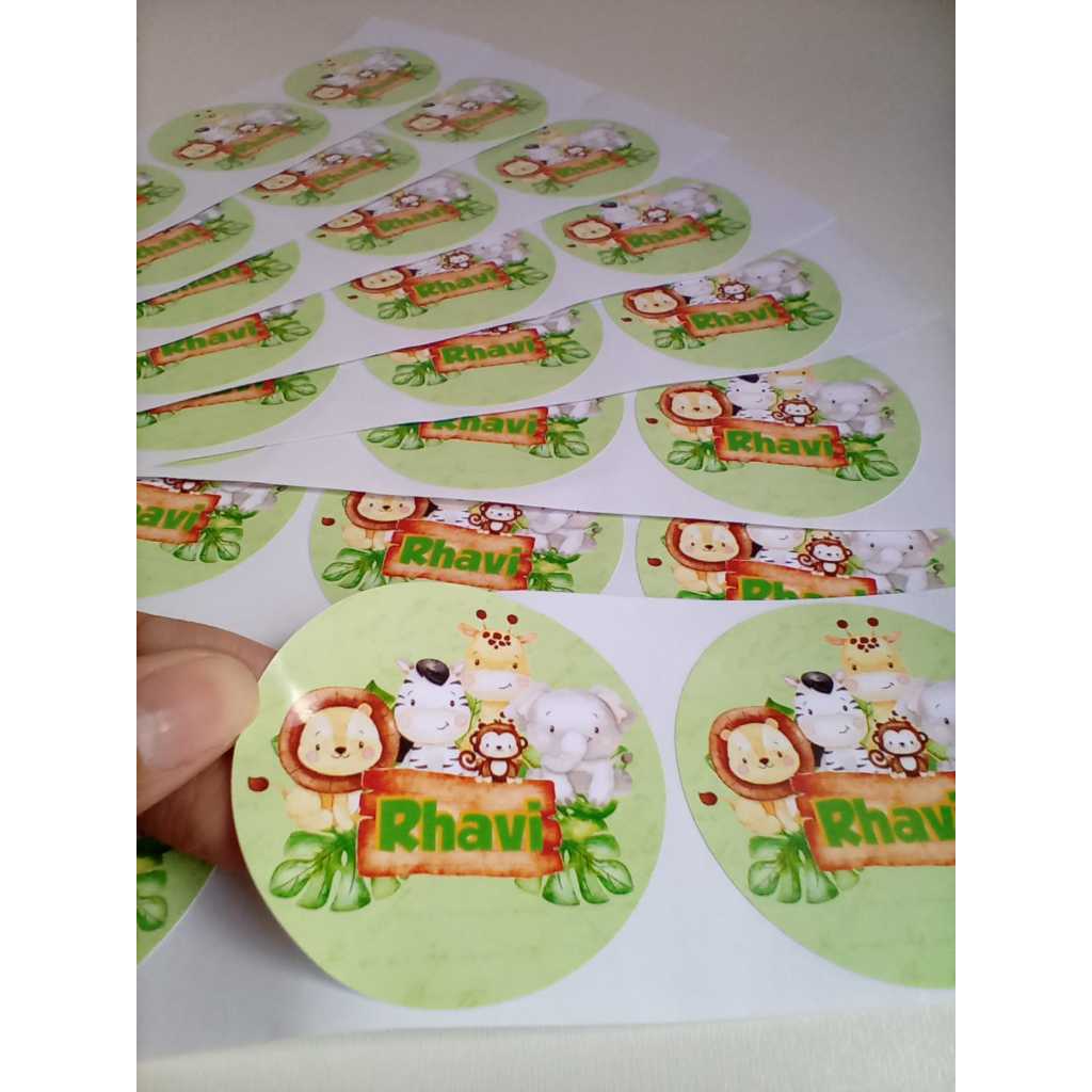 Adesivos Personalizado tema Safari / 3x3  4x4  5x5  6x6  /Lembrancinha de Festa /Aniversário /Safari-FAÇO TODOS OS TEMAS