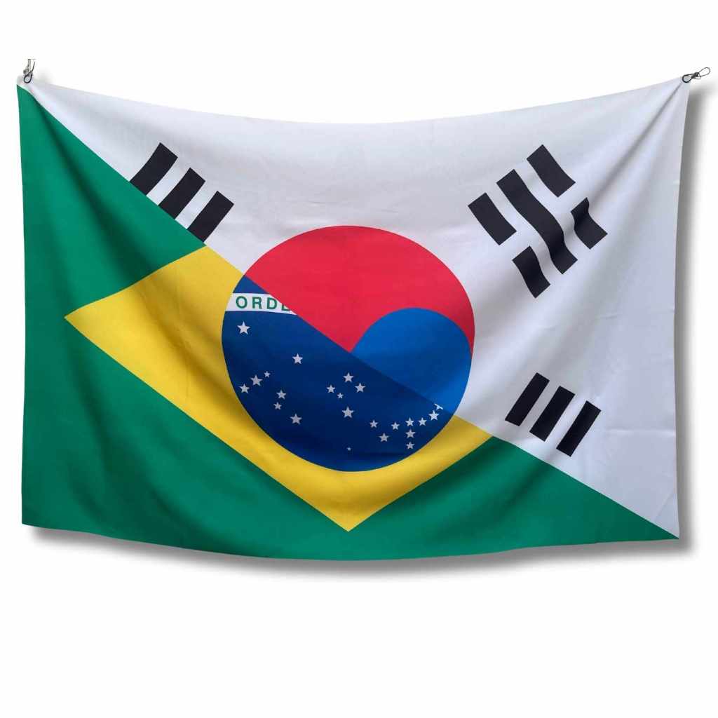Bandeira pais Coreia do Sul e Brasil 1,50 x 1,00 em Oferta na Shopee