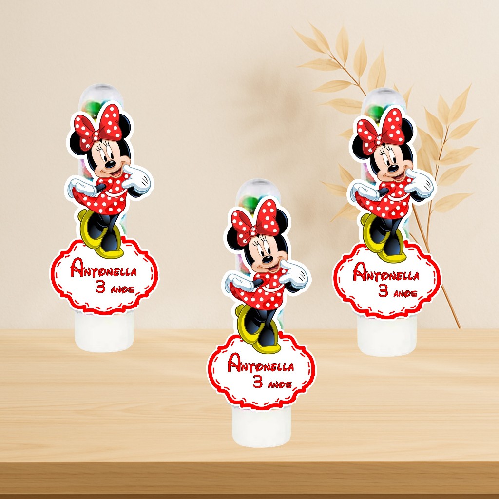 Aplique Personalizado Minnie| Lembrancinha | Tubete Personalizado | Aplique Tubete