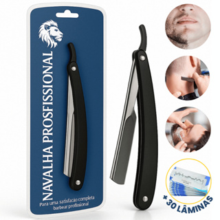 Navalha Profissional De Barbear Navalhete Barbeiro 30 Lâminas em Oferta na Shopee