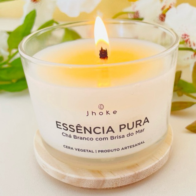 Vela aromática artesanal PREMIUM 120g | CAIXA presente e Pedra Cristal Natural | Vários Aromas