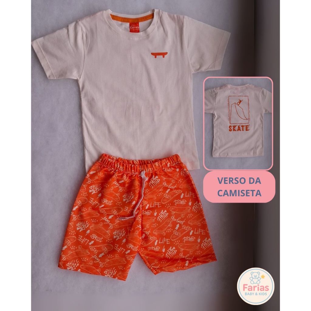Conjunto Infantil Menino 2 ao 12 Anos Camiseta 100% Algodão + Short Confortável | Roupa Infantil