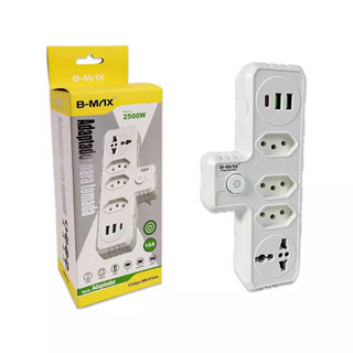 Adaptador de Tomada 3 Tomadas 2 Interface USB 1 Porta USB Type-C