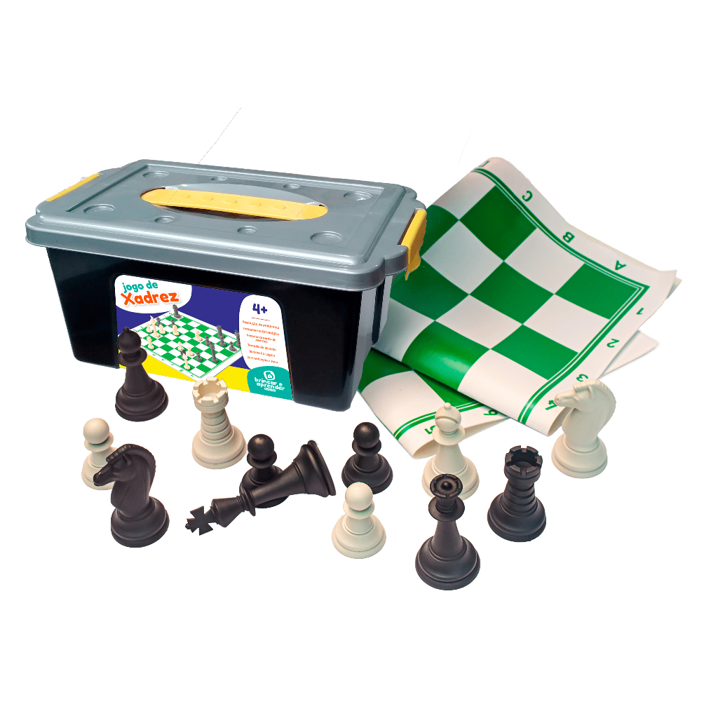 Jogo Xadrez Grande Tabuleiro Escolar Profissional Material Premium Alta Qualidade Rei 10 Cm. em Oferta na Shopee