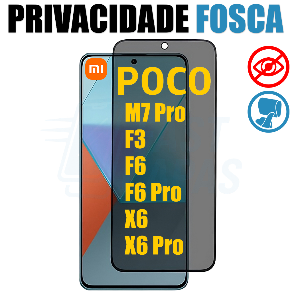 Película Privacidade Fosca Cerâmica Xiaomi POCO X6 X6 Pro M7 Pro F6 F6 Pro  F3 Anti-Reflexo Matte em Oferta na Shopee