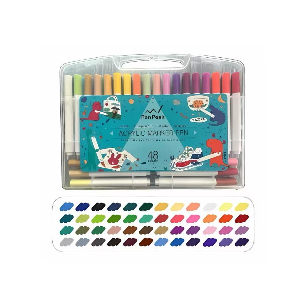 Canetinha Caneta 48Cores Marcador Tinta Acrilica Permanente A Prova de Agua nos tecidos