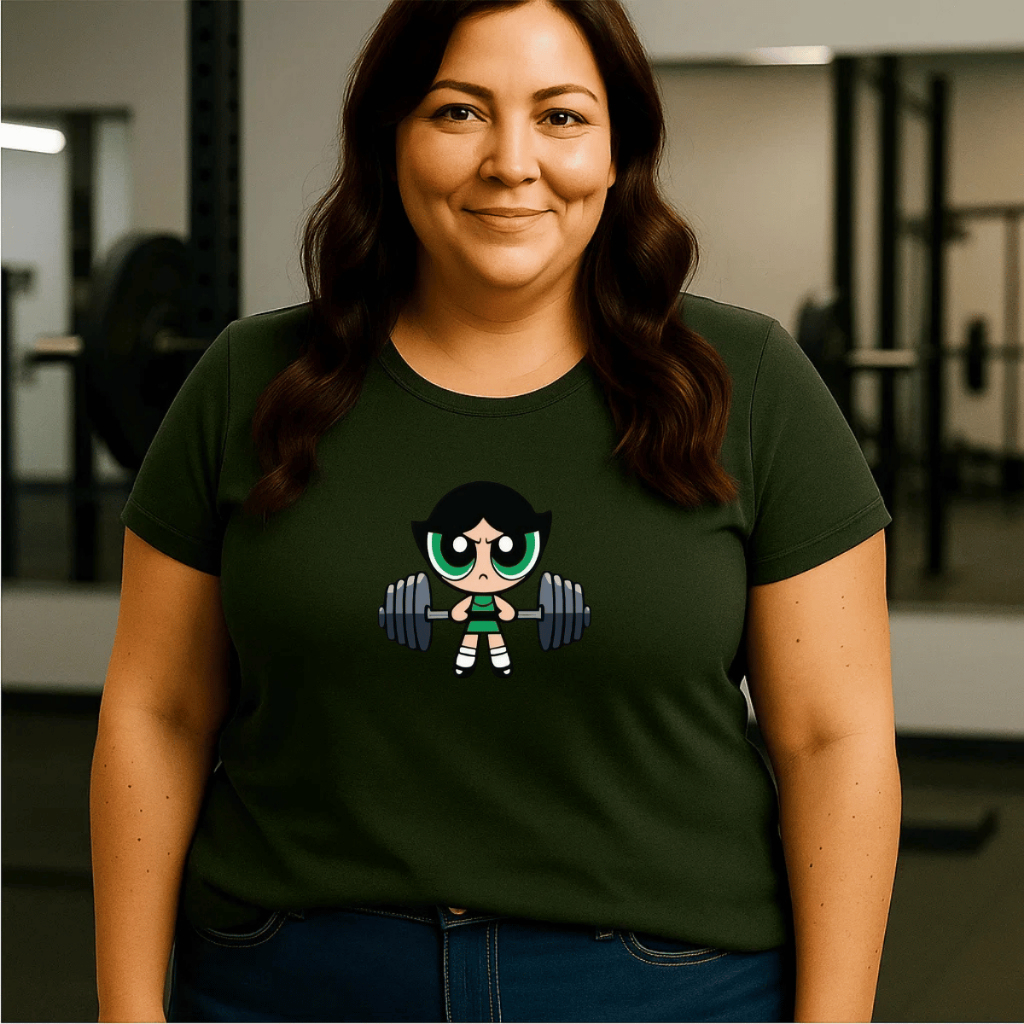 Camiseta Plus Size Feminina Estampada Docinho Treino Poderosas Academia 100% Algodão Premium Camisa