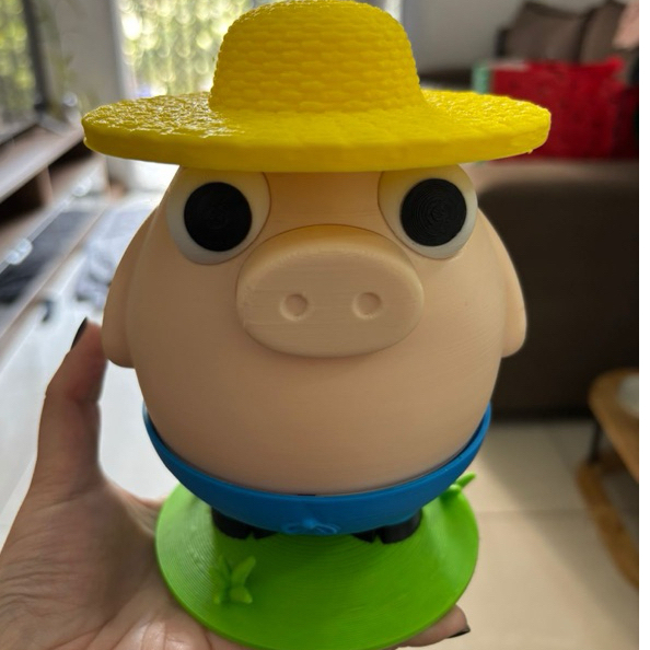 Cofrinho do porquinho - cofre - porco fazendeiro com cofrinho