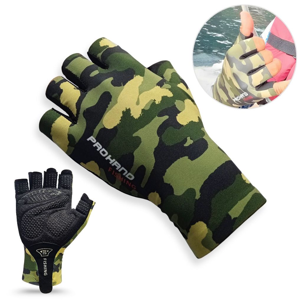Luva Para Pesca Pescador Antiderrapante Camuflada Esportiva Fishing Proteção Uv em Oferta na Shopee