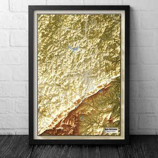 Mapa de Belo Horizonte Foil com Relevo Topográfico - Viário - Rodovias