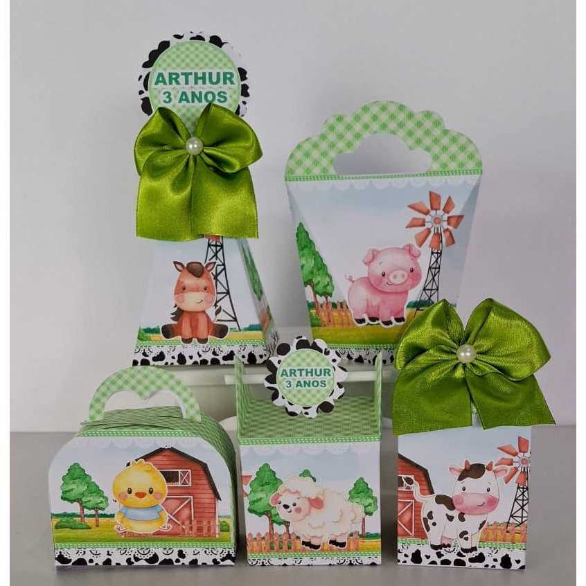 PEGUE E MONTE - KIT FESTA CAIXINHA PERSONALIZADAS LEMBRANCINHA FAZENDINHA VERDE