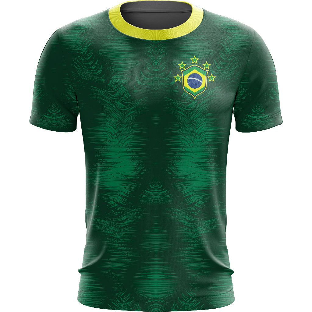 Camiseta Personalizada do Brasil Verde Numero Amarelo Futebol Torcedor 2026 16