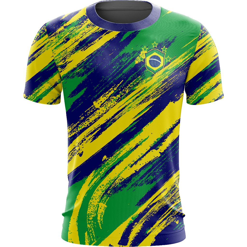 Camiseta Personalizada do Brasil Verde Amarela Azul Futebol Torcedor 2026 17