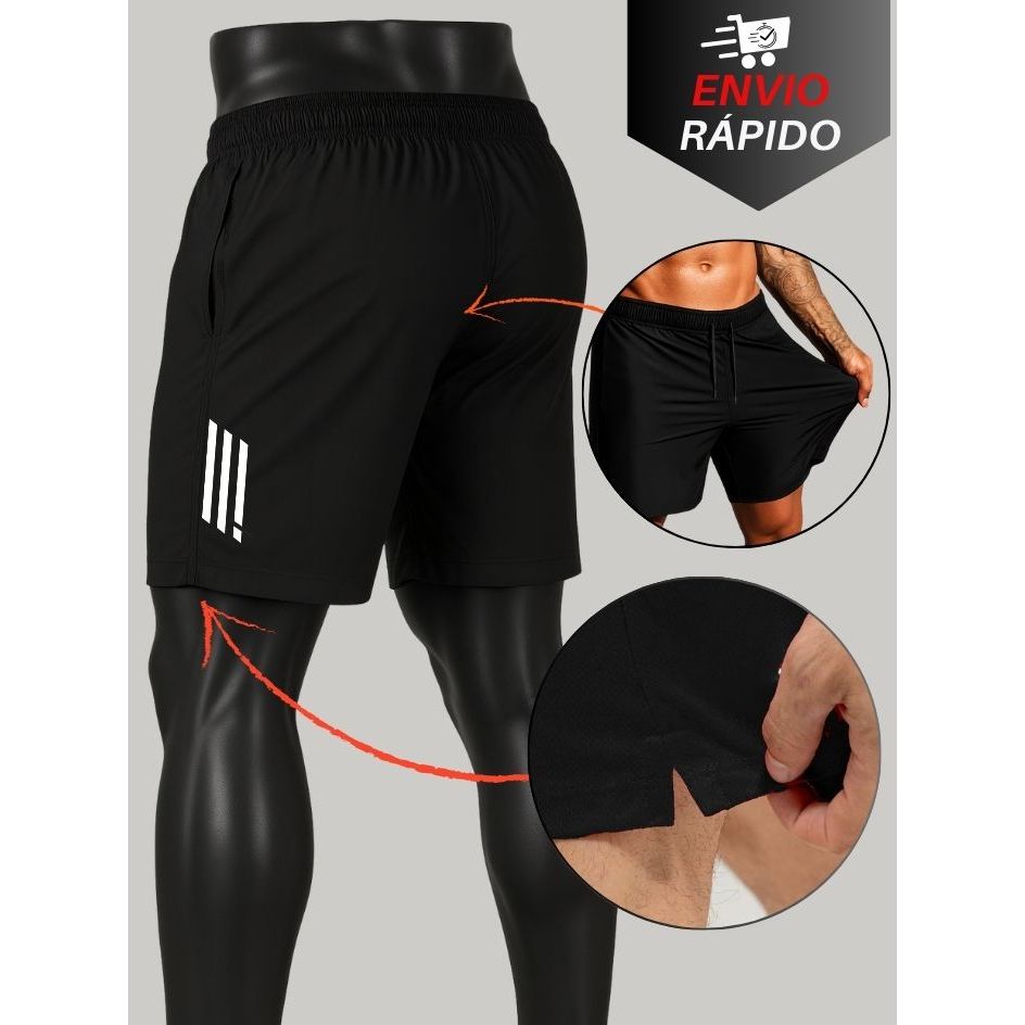 Short Esportivo Masculino Dry Fit, Secagem Rápida, Academia & Corrida