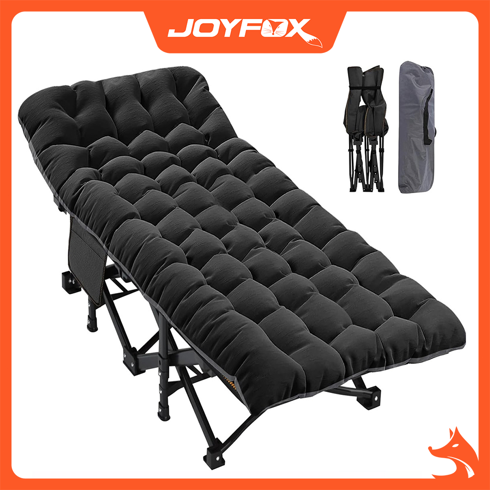 Cama Espreguiçadeira Dobrável Camping com Colchão Removível Oxford Suporta até 150kg JOYFOX