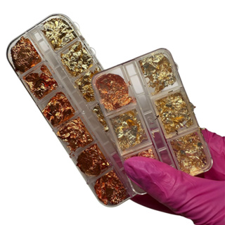 Kit 6 ou 12 Madre Perola Dourado Cobre Para Decoração De Unhas em Oferta na Shopee