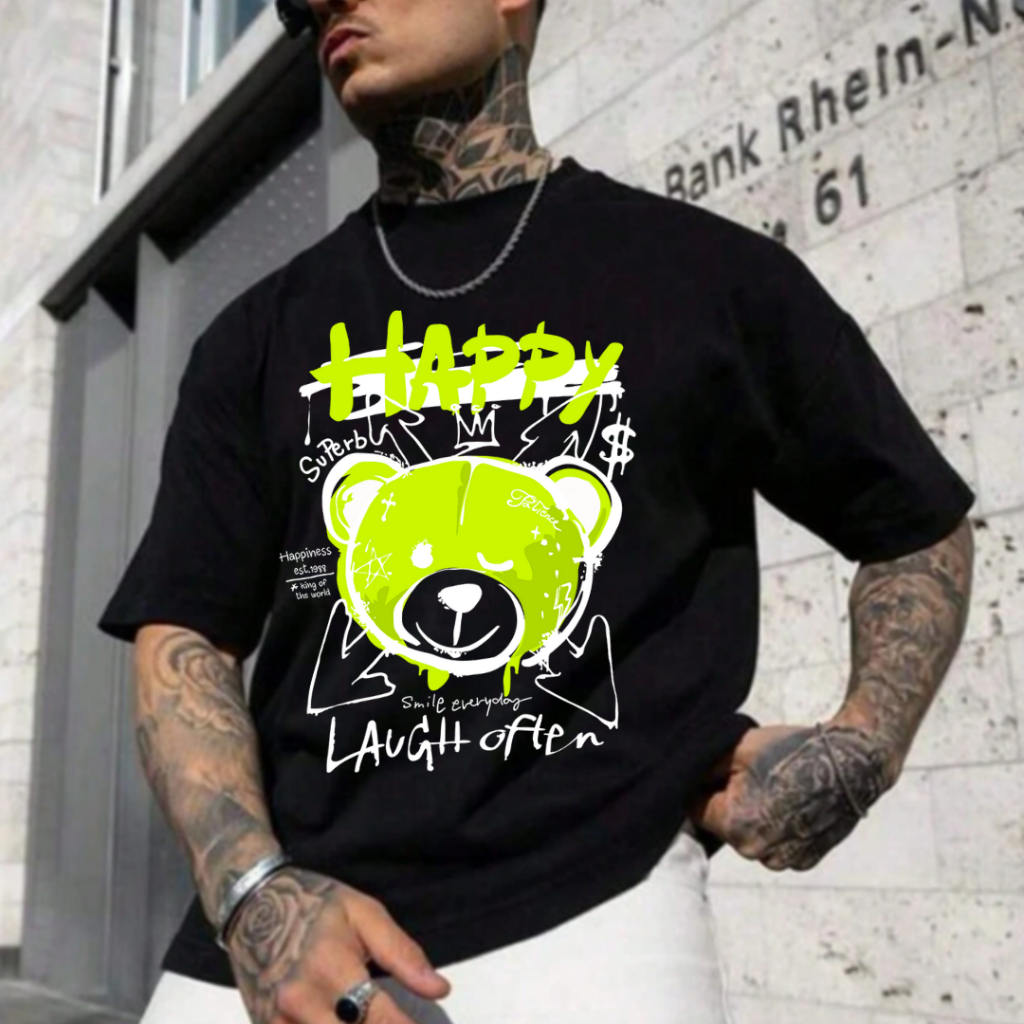 Camiseta Estampada Oversized Masculina Streetwear Algodão Premium Casual Despojada