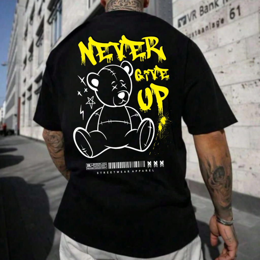 Camiseta Oversized Estampada Masculina Algodão Premium Streetwear Estilo Despojado Casual