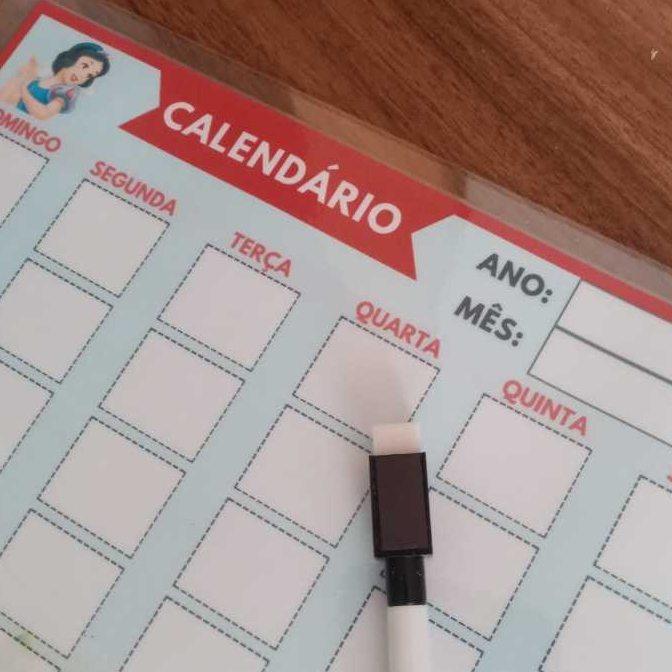 Calendário Didático Infantil Ano Novo + Canetinha Mágica Todos os Temas menino e menina em Oferta na Shopee