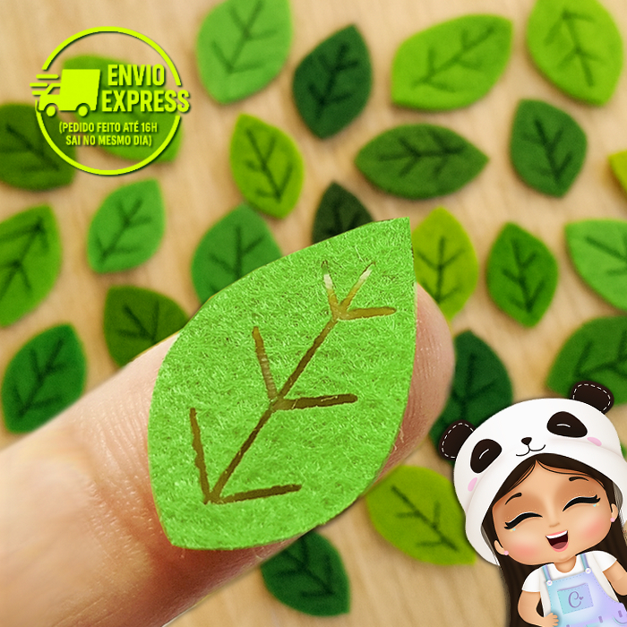 Recortes em Feltro Folha Vazada 🌿 Corte a Laser | Tons de Verde | P/ Artesanato, Scrapbook, Painel