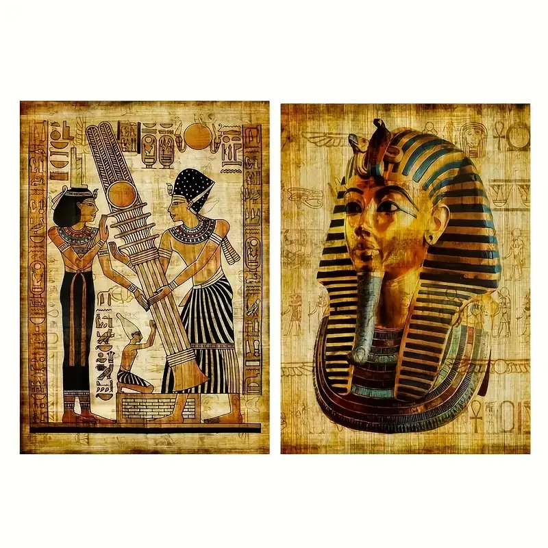 Pôster, Pano arte vintage, pinturas em tela de arte egípcia retrô, kit contem 02 Banners