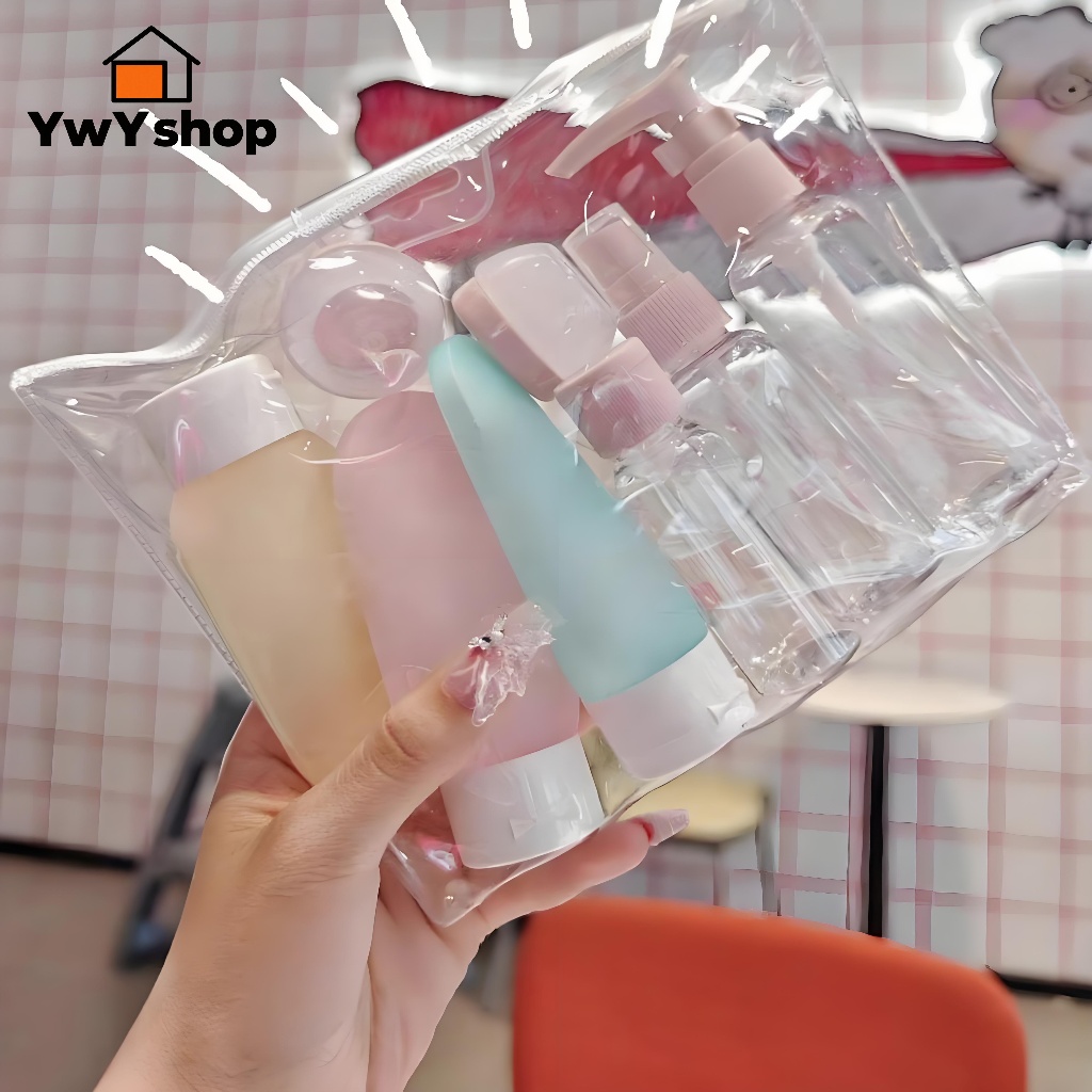 Kit Viagem Impermeável 11 Peças - Necessaire Organizador para Shampoo, Condicionador S1