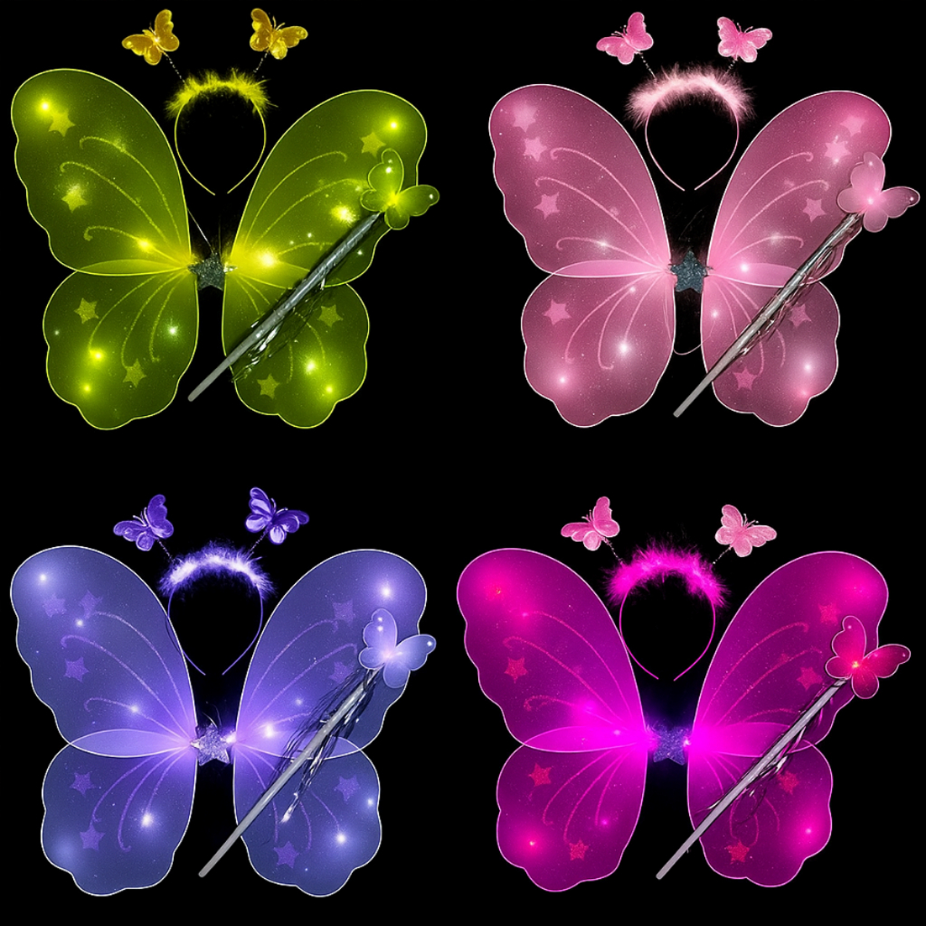 Kit Varinha e Tiara Fada Fadinha Borboleta C/ Led Criança Menina Festa Halloween Infantil em Oferta na Shopee