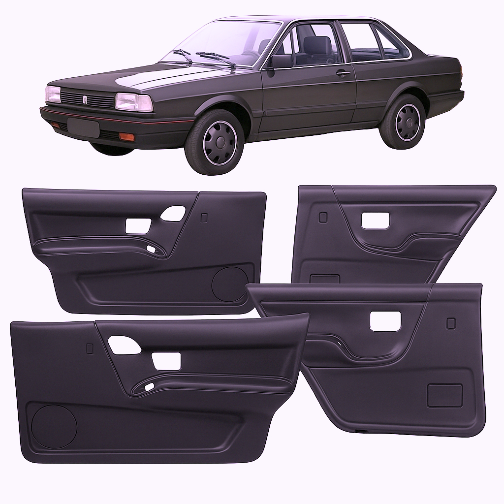 Forro Porta Santana 1991 A 1998 4 Portas Kit Preto