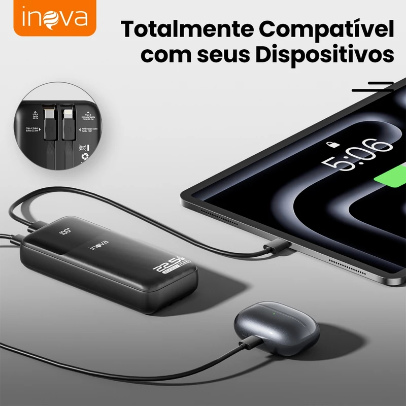 Power Bank Inova Turbo 20000mAh Carregador Portátil Universal Original — foto 2
